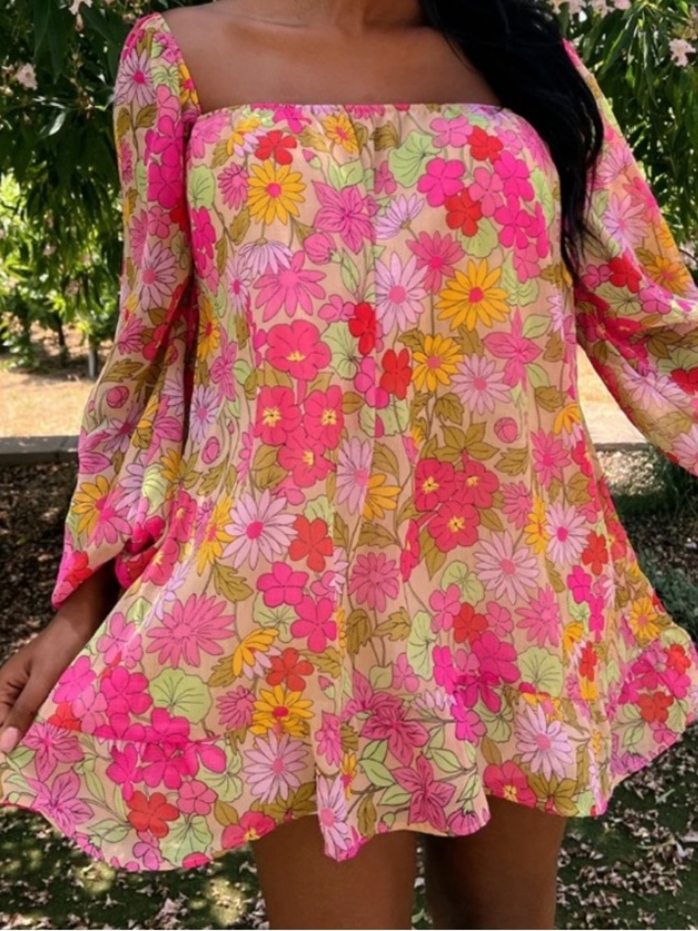 NWT Show Me Your MuMu Briar Mini Dress - Cottagecore Floral Puff Sleeve - Medium - Picture 9 of 15
